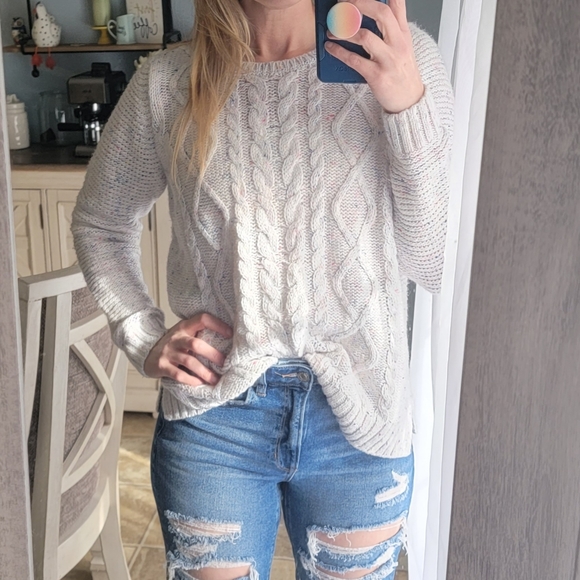 Sonoma Sweaters - Sonoma Chunky Cable Knit Speckled Confetti Sweater